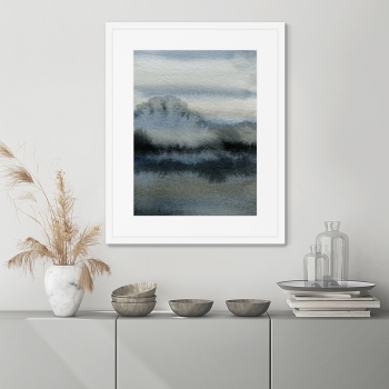 Постер в раме River bank in winter 42X52 CM