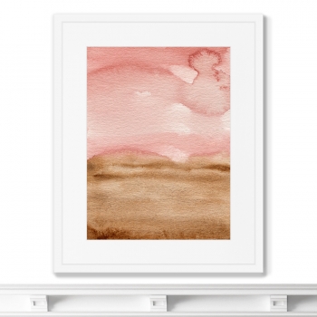 Постер в раме Sunset over the field 42X52 CM