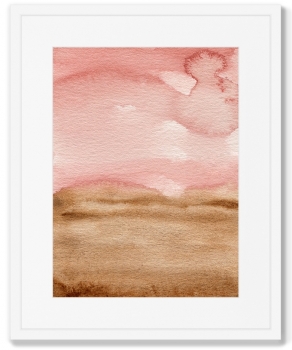 Постер в раме Sunset over the field 42X52 CM