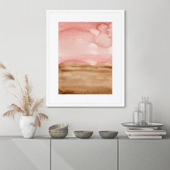 Постер в раме Sunset over the field 42X52 CM