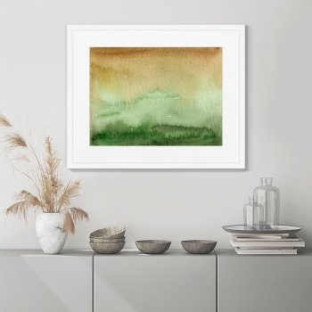 Постер The green valley and the hills beyond 52X42 CM