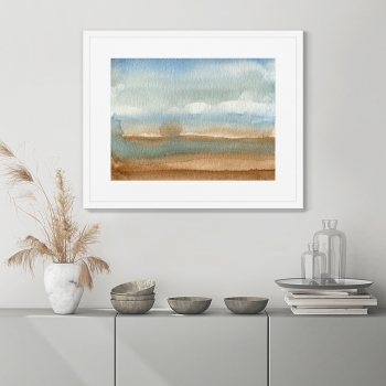 Постер в раме Valley landscape 52X42 CM
