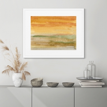 Постер в раме Valley landscape in July 52X42 CM