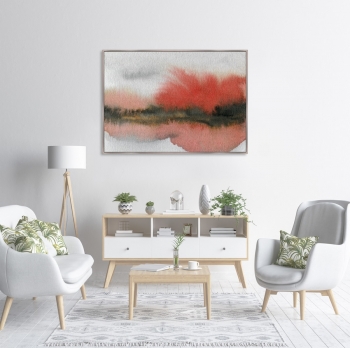 Постер Autumn colors in the reflection of the lake 105X75 CM