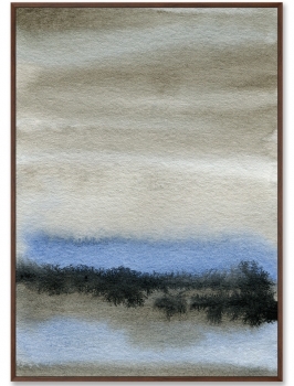 Постер на холсте Autumn sky forest and river 75X105 CM
