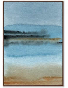 Постер Sandy lakeshore in the morning mist 75X105 CM
