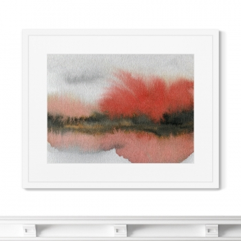 Постер Autumn colors in the reflection of the lake 52X42 CM