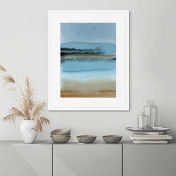 Постер Sandy lakeshore in the morning mist 42X52 CM