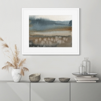 Постер Symphony of autumn lake in the fog 52X42 CM