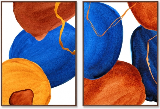 Диптих Forms and colors composition No41 75X105 / 75X105 CM 1