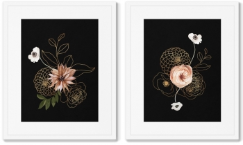 Диптих Golden flowers No2 42X52 / 42X52 CM