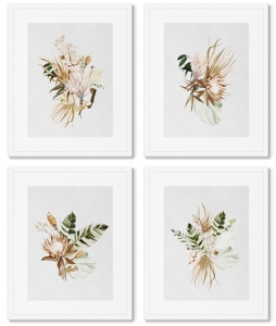 Тетраптих Floral set in pale shades No2 42X52 / 42X52 / 42X52 / 42X52 CM