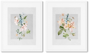 Диптих Floral set in pale shades No10 42X52 / 42X52 CM