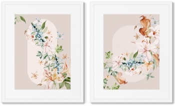 Диптих Floral set in pale shades No11 42X52 / 42X52 CM