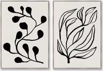 Диптих на холсте Branches in color No10 75X105 / 75X105 CM
