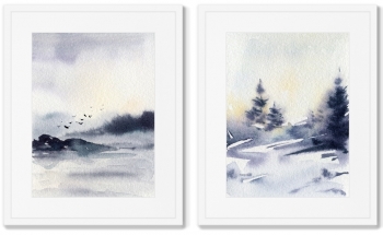 Диптих Earlier winter morning 42X52 / 42X52 CM
