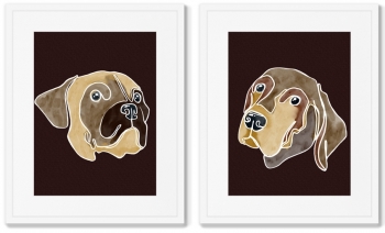 Диптих Happy dogs No2 42X52 / 42X52 CM