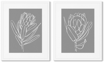 Диптих Minimalistic flower Couple 42X52 / 42X52 CM