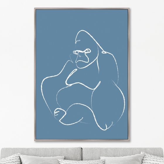 Репродукция на холсте Gorilla on blue 75X105 CM 2