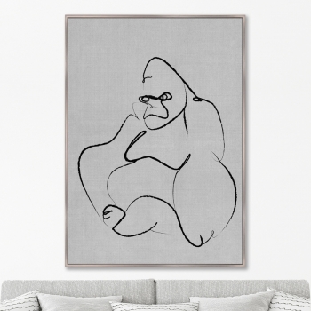 Репродукция на холсте Gorilla on gray 75X105 CM