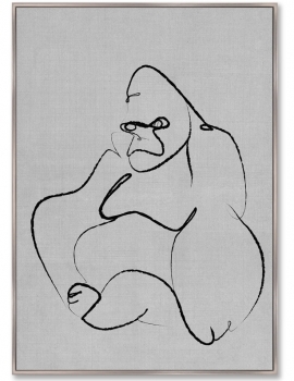 Репродукция на холсте Gorilla on gray 75X105 CM