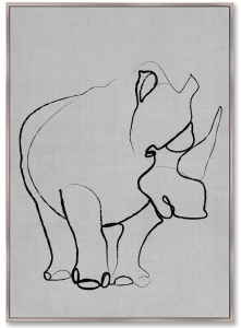 Репродукция на холсте Rhino on gray 75X105 CM