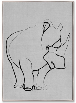 Репродукция на холсте Rhino on gray 75X105 CM