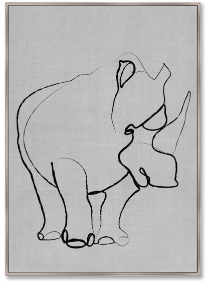 Репродукция на холсте Rhino on gray 75X105 CM 1