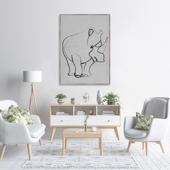 Репродукция на холсте Rhino on gray 75X105 CM