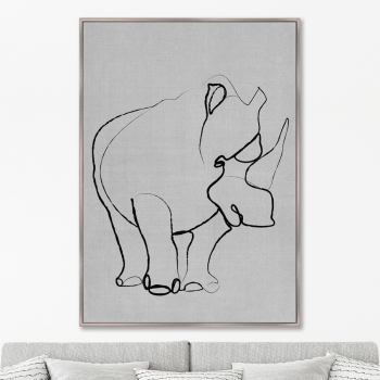Репродукция на холсте Rhino on gray 75X105 CM