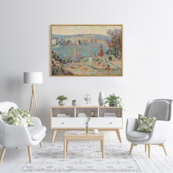Постер на холсте Valley of the Sedelle at Pont Charraud White Frost 105X75 CM