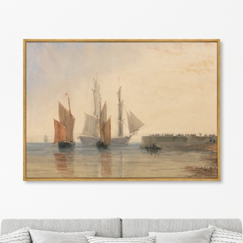 Постер на холсте Entrance to Calais Harbour 105X75 CM
