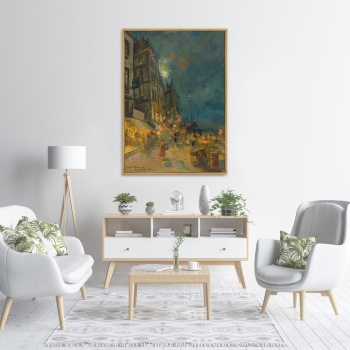Постер на холсте Marseilles Quay By Night 75X105 CM