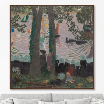 Постер Blessing of a Yacht on the Belon River 105X105 CM