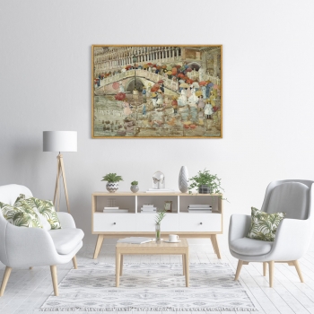 Постер на холсте Umbrellas in the Rain 105X75 CM