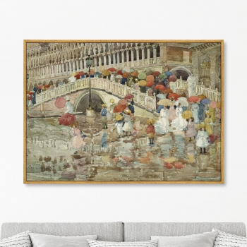 Постер на холсте Umbrellas in the Rain 105X75 CM
