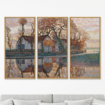 Триптих Farm near Duivendrecht 52X105 / 52X105 / 52X105 CM