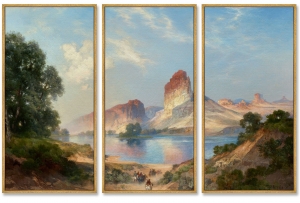 Репродукция картины из 3-х частей Green River Wyoming 52X105 / 52X105 / 52X105 CM