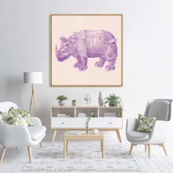 Постер на холсте Rhino rebirth 105X105 CM