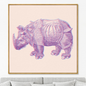 Постер на холсте Rhino rebirth 105X105 CM