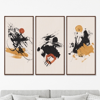 Настенный декор из 3-х частей Ball Players 52X105 / 52X105 / 52X105 CM