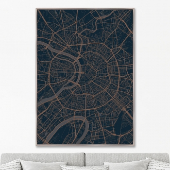 Постер на холсте Underground geometry of Moscow 75X105 CM