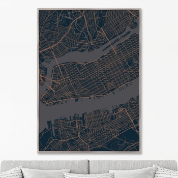 Постер на холсте Underground geometry of New York 75X105 CM