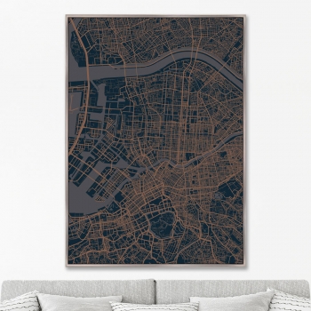 Постер на холсте Underground geometry of Tokyo 75X105 CM