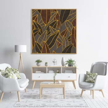Постер холсте Symphony of leaves 105X105 CM