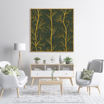 Постер на холсте Symphony of leaves 105X105 CM