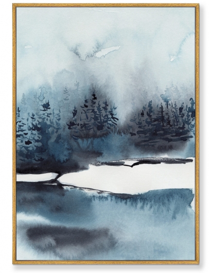 Постер на холсте Winter lake 75X105 CM 1