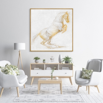 Репродукция картины на холсте A Prancing Horse 105X105 CM