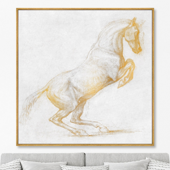 Репродукция картины на холсте A Prancing Horse 105X105 CM 2