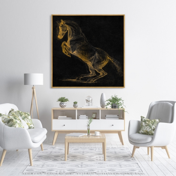 Репродукция картины на холсте A Prancing Horse 105X105 CM 3